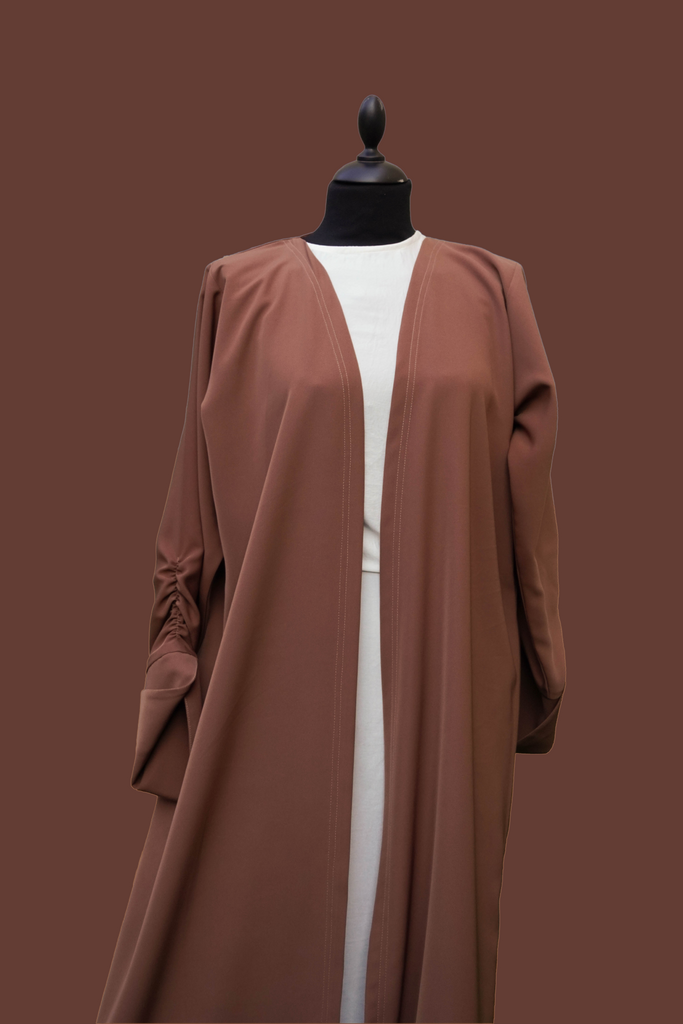 Brown Abaya with Cuff Sleeves - WC46