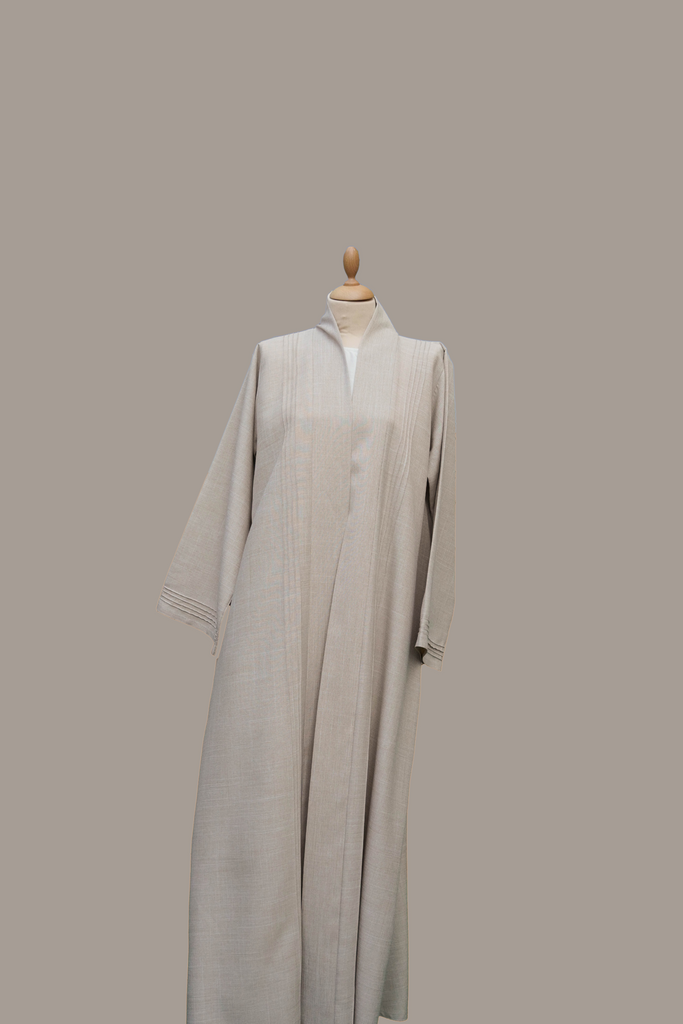 OFFWHITE LINEN ABAYA -  SC106