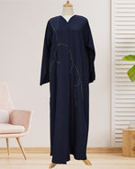 Load image into Gallery viewer, BLUE BARBIE FABRIC ABAYA WITH EMB