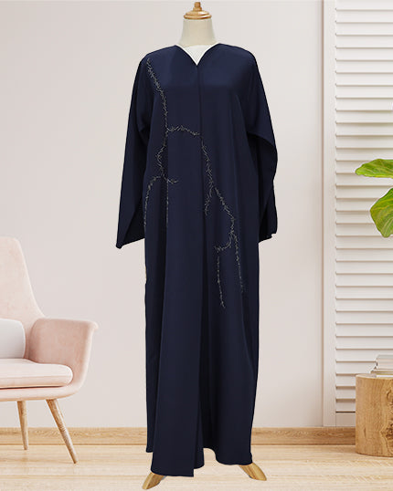 BLUE BARBIE FABRIC ABAYA WITH EMB