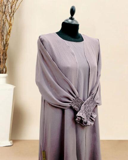 BROWN GATHERED SLEEVE WITH INNER