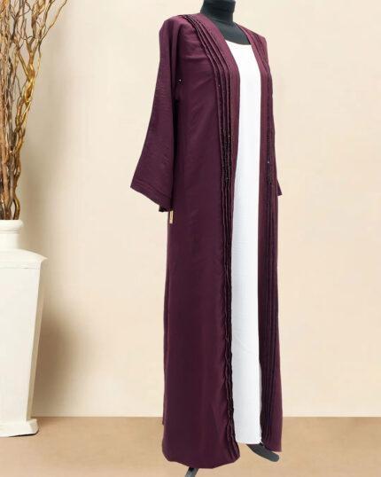MAROON PIN TUCKS WITH EMBROIDERY ON TOP